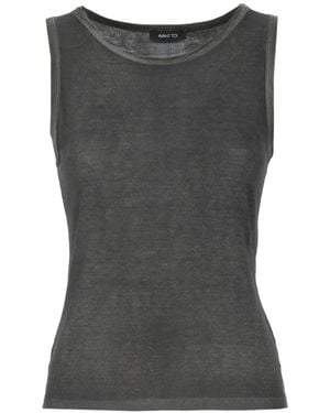 Avant Toi Fine-Ribbed Tank Top - Black