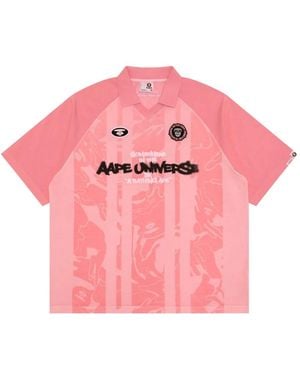 Aape By A Bathing Ape Logo-Print Camouflage-Pattern T-Shirt - Pink