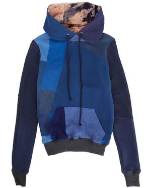 DRx FARMAxY FOR LN-CC Patchwork Multi-Panel Hoodie - Blue