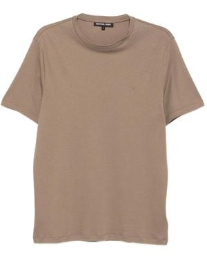 Michael Kors Embroidered-Logo Cotton T-Shirt - Natural