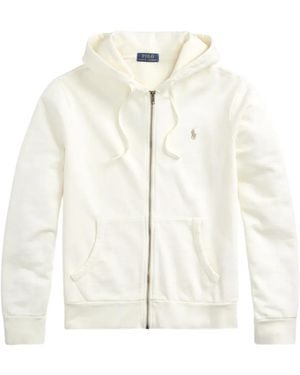 Polo Ralph Lauren Embroidered-Logo Zip-Up Hoodie - White