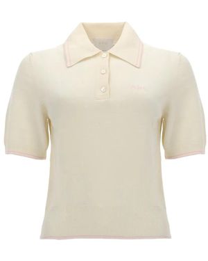 A.P.C. Lisa Contrast-Trim Short-Sleeve Polo Shirt - White