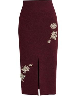 Erdem Embellished Midi Skirt - Purple