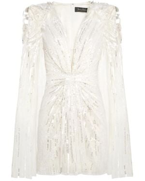 Jenny Packham Lady Love Minikleid mit Pailletten - Weiß