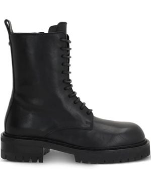 Ann Demeulemeester Skagi Lace-Up Lug-Sole Combat Boots - Black