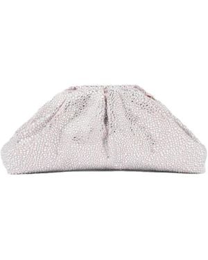 Twentyfourhaitch Cambridge Rhinestone-Embellished Clutch Bag - White