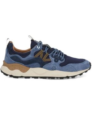 Flower Mountain Yamano 3 Paneled Sneakers - Blue