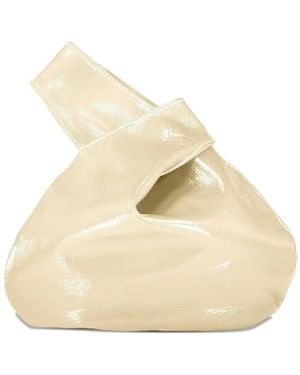 MARY SMALLWOOD Nexus Heart-Embellishment Leather Tote Bag - Natural