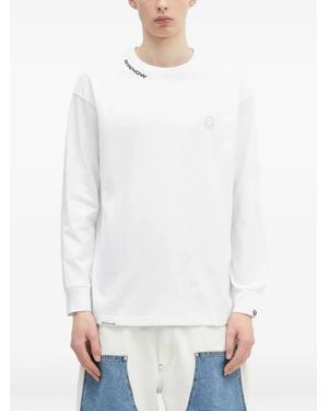 Aape By A Bathing Ape T-Shirt Met Ronde Hals En Lange Mouwen - Wit