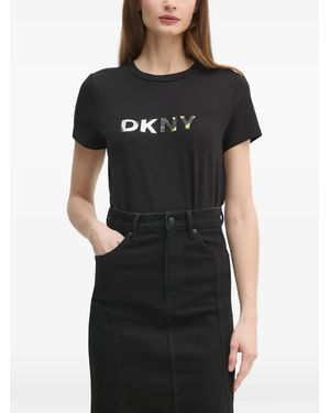 DKNY Logo-Print T-Shirt - Black