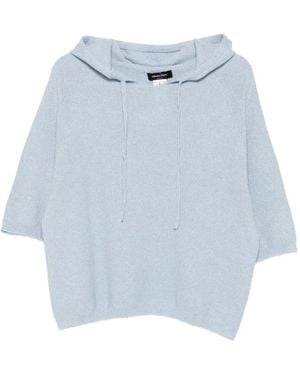 Fabiana Filippi Metallic-Thread Short-Sleeve Jumper - Blue