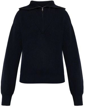 Officine Generale Zip-Collar Jumper - Blue
