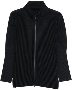 Homme Plissé Issey Miyake Pleated Zip-Up Jacket - Black
