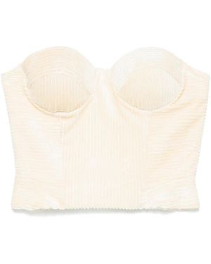 Ermanno Scervino ベルベット ビスチェトップ - ナチュラル