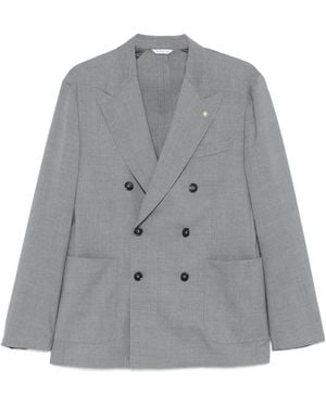 Manuel Ritz Nuvola Double-Breasted Blazer - Grey