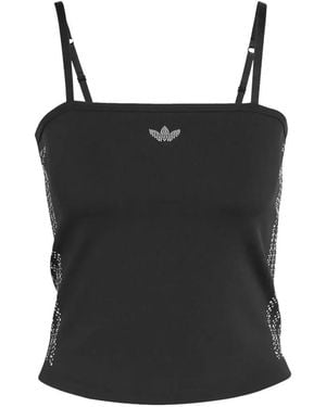 adidas Logo Embellished Top - Black
