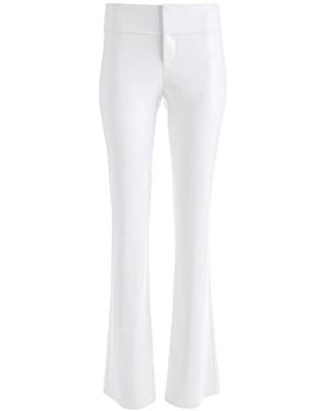 Alice + Olivia Olivia Vegan-Leather Flared Trousers - White
