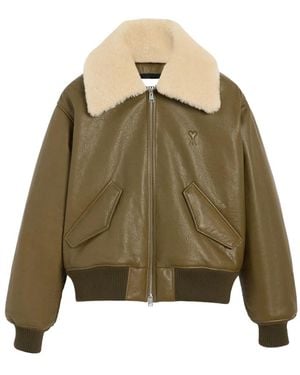 Ami Paris Giacca Con Zip - Verde