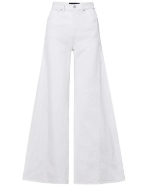 Veronica Beard Vicki Belt Loops Flared Pants - White