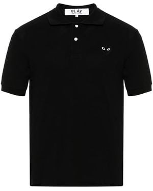 COMME DES GARÇONS PLAY Heart Cotton Piqué Polo Shirt - Black