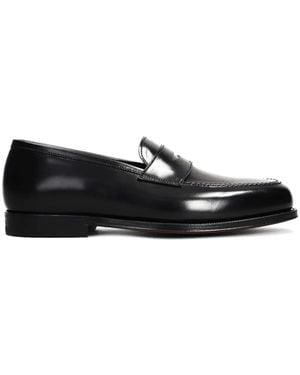 Green George Leather Loafers - Black