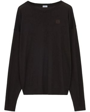Loewe Pullover Mit Logo-Stickerei - Schwarz