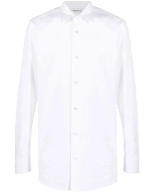 McQueen Logo-Print Cotton Shirt - White