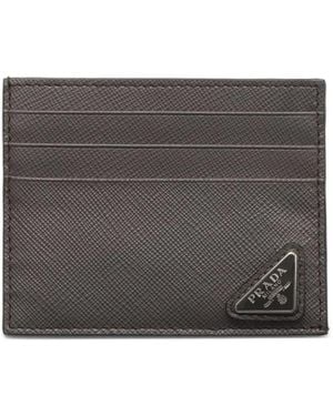 Prada Textured Card Holder - Grey