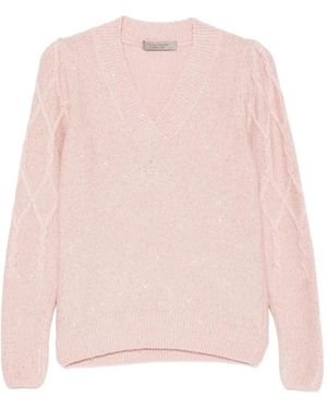 D.exterior Sequin-Embellished Cable-Knit Jumper - Pink