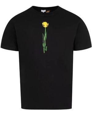 Loewe Floral-Print Cotton T-Shirt - Black