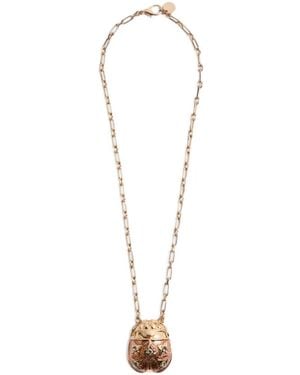 La DoubleJ Solid Ladybug Embellished Necklace - White
