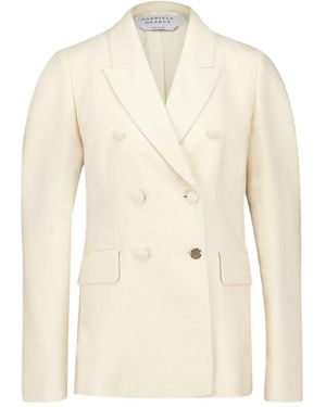 Gabriela Hearst Double-Breasted Silk Blazer - Natural