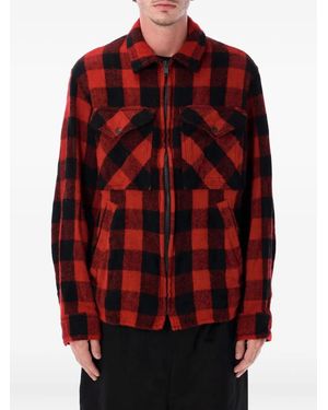 Junya Watanabe Checked Zip-up Jacket - レッド