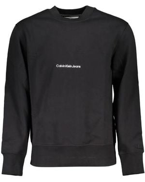 Calvin Klein Logo-Embroidered Crew-Neck Jumper - Black