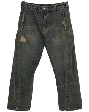 ANDERSSON BELL Twisted Zipped-Pockets Jeans - Gray