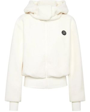 Philipp Plein Felpa Con Cappuccio - Bianco