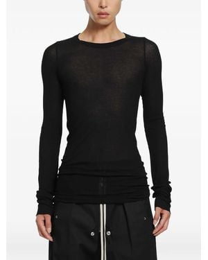 Rick Owens Tower Rib Ls T-Shirt - Black