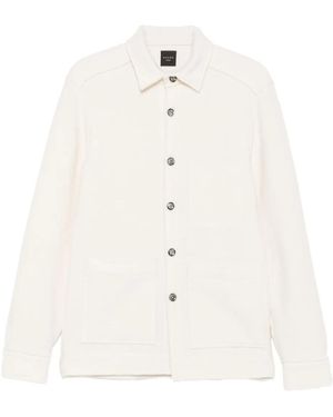 Xacus Buttoned-Up Patch-Pocket Shirt - White