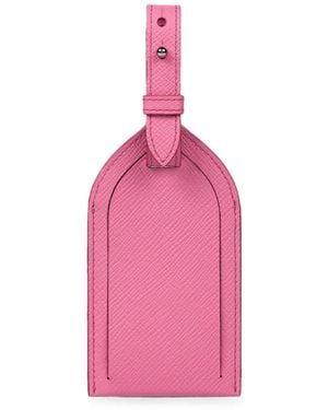 Smythson Panama Adjustable Luggage Tag - Pink