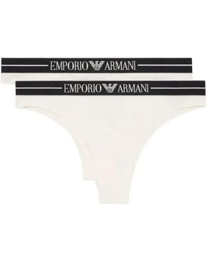 Emporio Armani ロゴ ブリーフ セット - ホワイト