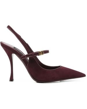 Dolce & Gabbana Dg Logo Suede Pumps - Red