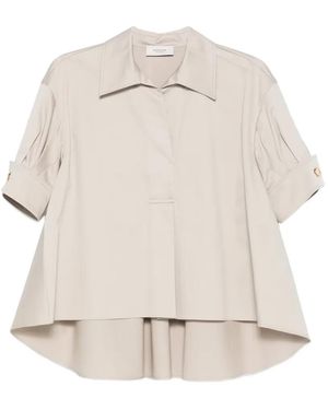 Agnona Pleated Blouse - Natural