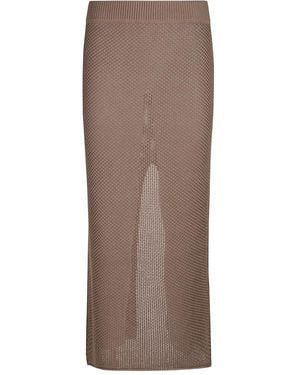 Canessa Jupe En Maille À Fente - Marron