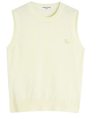 Maison Kitsuné Ärmelloser Baby Fox Pullunder - Natur