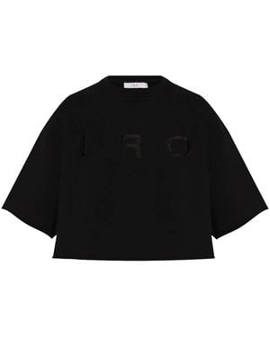 IRO Linda Logo-Print Cotton T-Shirt - Black