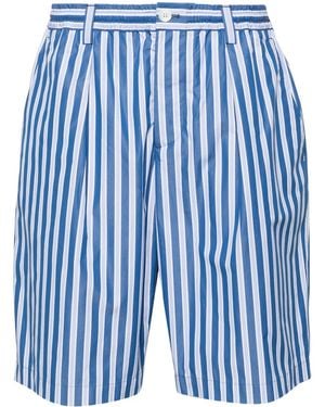 Marni Striped Cotton Bermuda Shorts - Blue