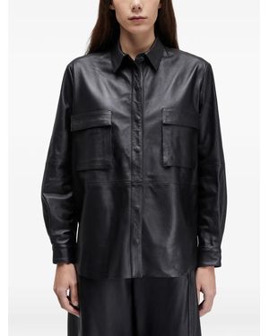 Osklen Pocket Leather Shirt - Black