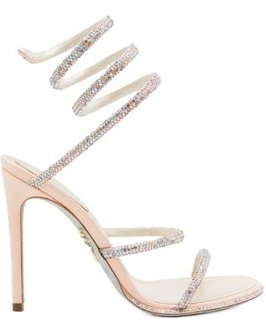 Rene Caovilla Cleo Crystal-Embellished Sandals - White