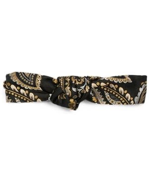 Etro Paisley-Print Knotted Headband - White