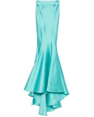 Gemy Maalouf Asymmetric-Hem Maxi Skirt - Blue
